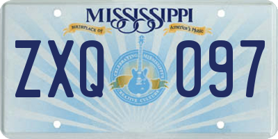 MS license plate ZXQ097