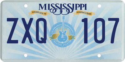 MS license plate ZXQ107