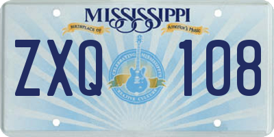 MS license plate ZXQ108