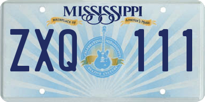 MS license plate ZXQ111