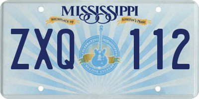 MS license plate ZXQ112