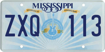 MS license plate ZXQ113
