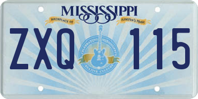 MS license plate ZXQ115