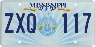 MS license plate ZXQ117