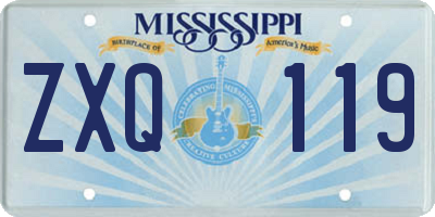 MS license plate ZXQ119