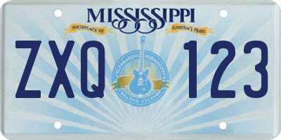 MS license plate ZXQ123