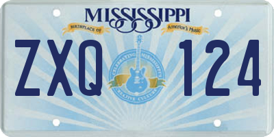 MS license plate ZXQ124
