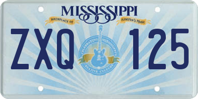 MS license plate ZXQ125