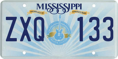 MS license plate ZXQ133