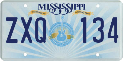 MS license plate ZXQ134