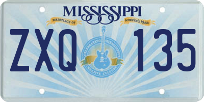 MS license plate ZXQ135