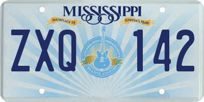 MS license plate ZXQ142