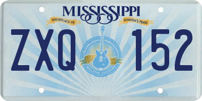 MS license plate ZXQ152