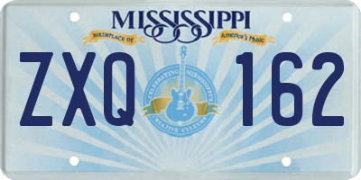 MS license plate ZXQ162