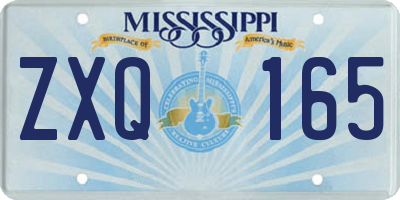 MS license plate ZXQ165