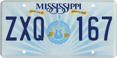 MS license plate ZXQ167