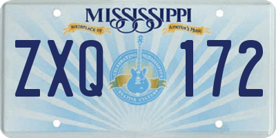MS license plate ZXQ172