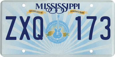 MS license plate ZXQ173