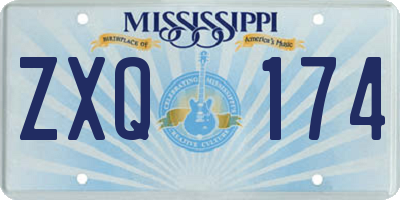 MS license plate ZXQ174