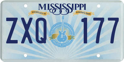 MS license plate ZXQ177