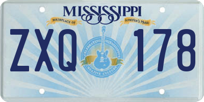 MS license plate ZXQ178