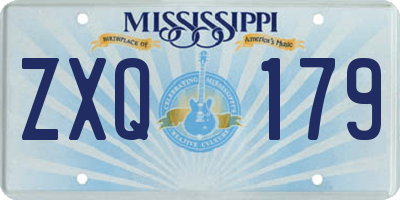 MS license plate ZXQ179