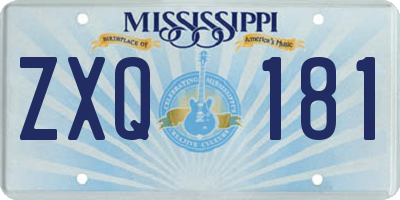MS license plate ZXQ181