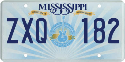 MS license plate ZXQ182