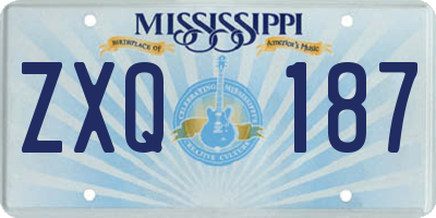 MS license plate ZXQ187