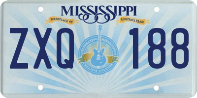 MS license plate ZXQ188