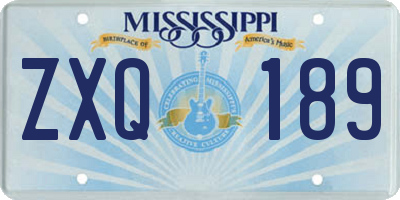 MS license plate ZXQ189