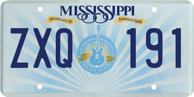 MS license plate ZXQ191