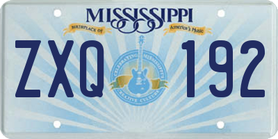 MS license plate ZXQ192