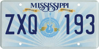 MS license plate ZXQ193