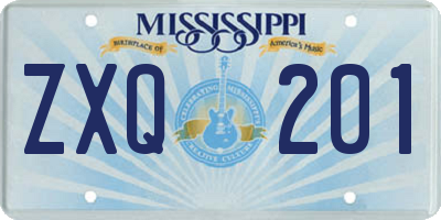 MS license plate ZXQ201