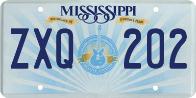 MS license plate ZXQ202
