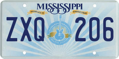 MS license plate ZXQ206
