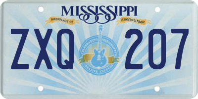 MS license plate ZXQ207