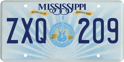 MS license plate ZXQ209