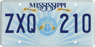 MS license plate ZXQ210