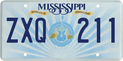 MS license plate ZXQ211