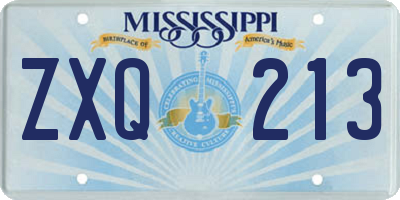 MS license plate ZXQ213
