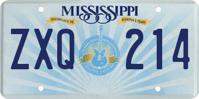 MS license plate ZXQ214