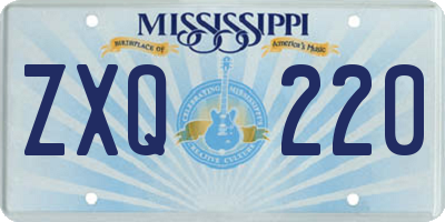 MS license plate ZXQ220