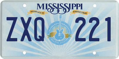 MS license plate ZXQ221