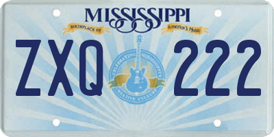 MS license plate ZXQ222