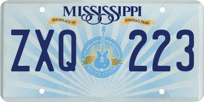 MS license plate ZXQ223