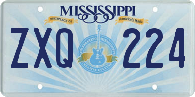 MS license plate ZXQ224