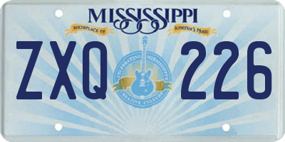 MS license plate ZXQ226