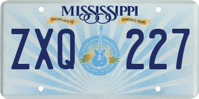 MS license plate ZXQ227